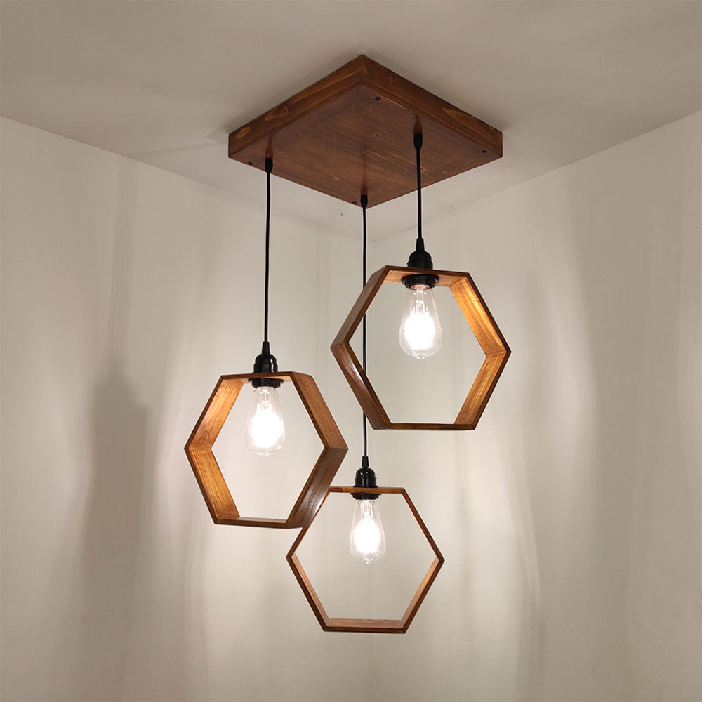 Hanging Light, Hanging Light with  Brown Color, Hanging Light in Wood, Hanging Light for Living & Dining Area, Hanging Light - VT14046