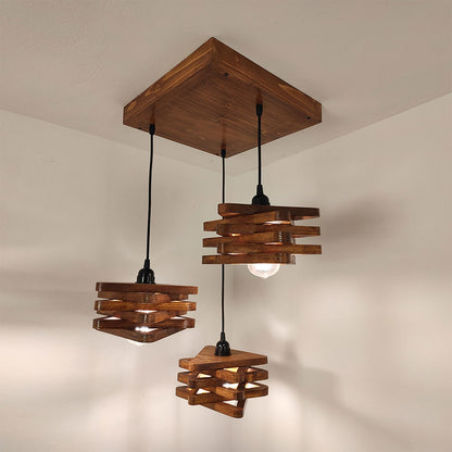 Hanging Light, Hanging Light with  Brown Color, Hanging Light in Wood, Hanging Light for Living & Dining Area, Hanging Light - VT14048