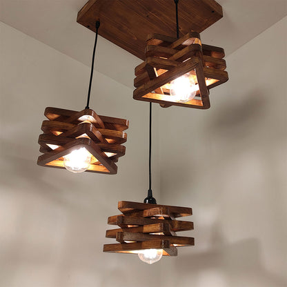 Hanging Light, Hanging Light with  Brown Color, Hanging Light in Wood, Hanging Light for Living & Dining Area, Hanging Light - VT14048