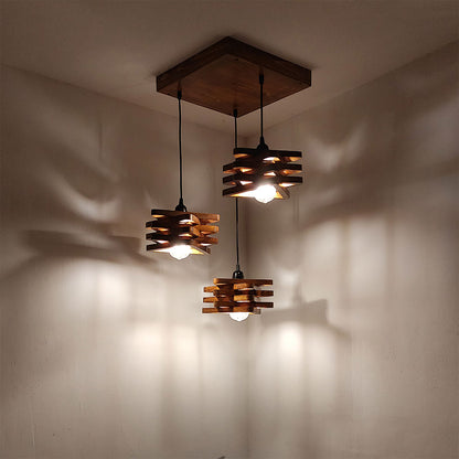 Hanging Light, Hanging Light with  Brown Color, Hanging Light in Wood, Hanging Light for Living & Dining Area, Hanging Light - VT14048