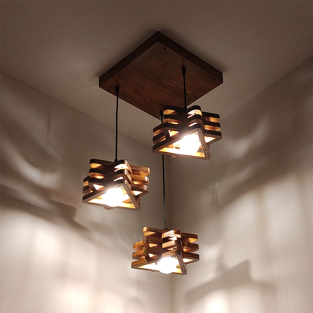 Hanging Light, Hanging Light with  Brown Color, Hanging Light in Wood, Hanging Light for Living & Dining Area, Hanging Light - VT14048