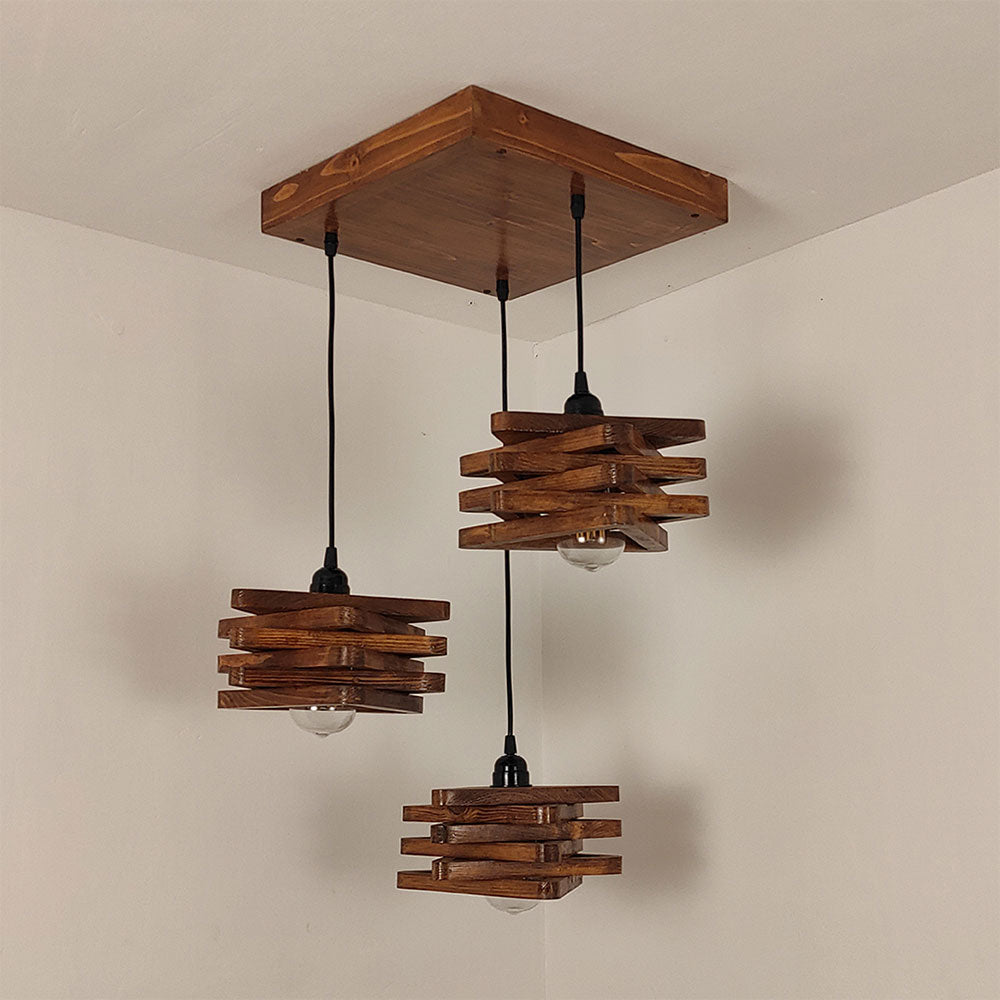 Hanging Light, Hanging Light with  Brown Color, Hanging Light in Wood, Hanging Light for Living & Dining Area, Hanging Light - VT14048