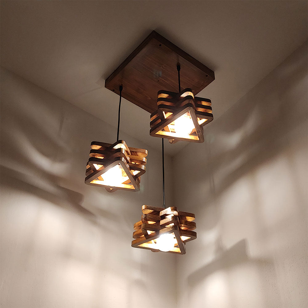 Hanging Light, Hanging Light with  Brown Color, Hanging Light in Wood, Hanging Light for Living & Dining Area, Hanging Light - VT14048