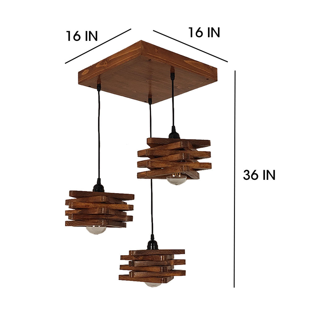 Hanging Light, Hanging Light with  Brown Color, Hanging Light in Wood, Hanging Light for Living & Dining Area, Hanging Light - VT14048