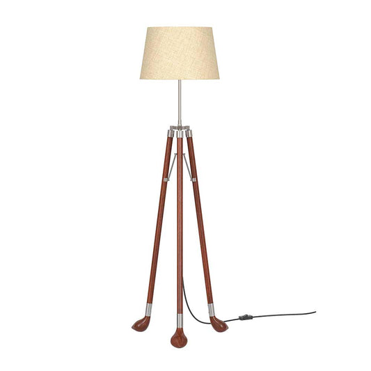 Floor Lamp, (DTF WTRG5006BRNJ) Divine Trend, Floor Lamp With Brown & Beige Color, Floor Lamp In Wood, Floor Lamp For Living & Bedroom Area, Floor Lamp - VT14149