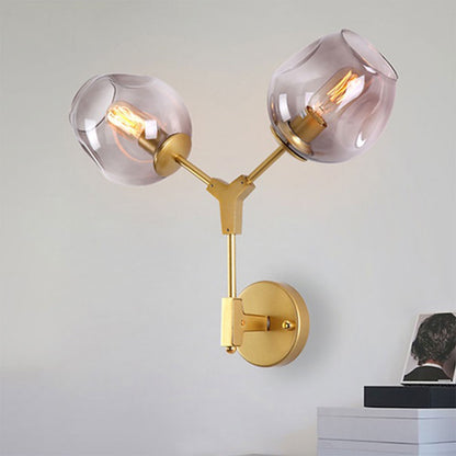 Wall Light, Mild Steel Matt Gold Finish Molecules Wall Lamp(Sizzling Lights), Mordern Light, Bedroom & Living Room Wall Lamp, Wall Light - VT14169