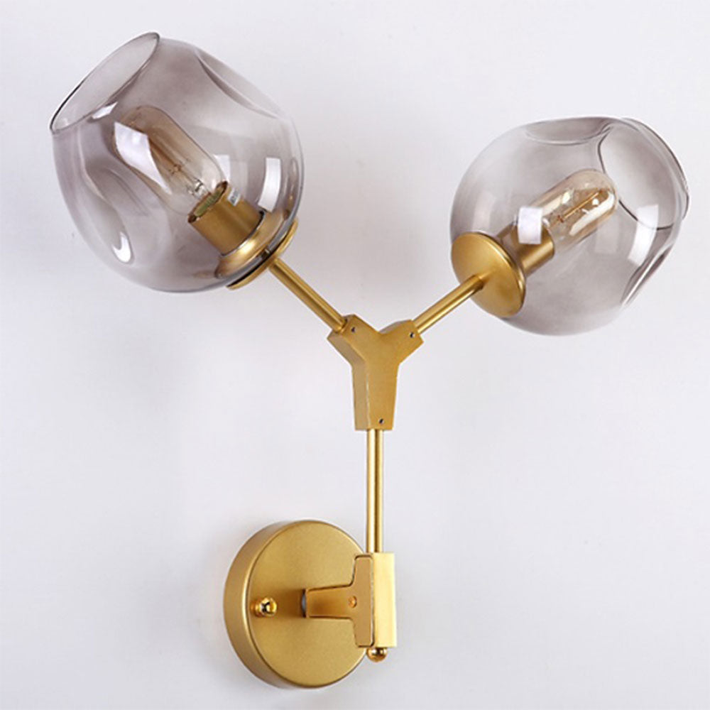 Wall Light, Mild Steel Matt Gold Finish Molecules Wall Lamp(Sizzling Lights), Mordern Light, Bedroom & Living Room Wall Lamp, Wall Light - VT14169