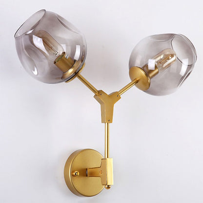 Wall Light, Mild Steel Matt Gold Finish Molecules Wall Lamp(Sizzling Lights), Mordern Light, Bedroom & Living Room Wall Lamp, Wall Light - VT14169