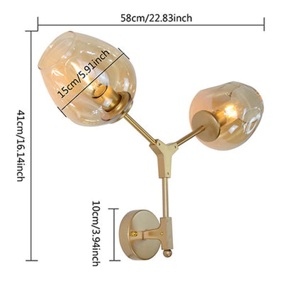 Wall Light, Mild Steel Matt Gold Finish Molecules Wall Lamp(Sizzling Lights), Mordern Light, Bedroom & Living Room Wall Lamp, Wall Light - VT14169