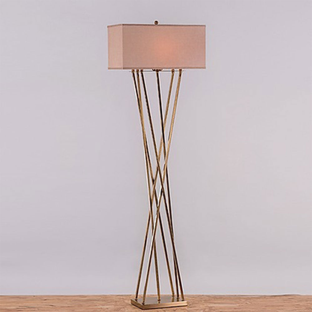 Floor Lamp, Cross Leg Floor Lamps (Sizzling Lights), Standing Light, Beige Lampshade with Golden Finish, Floor Lamp - VT14182