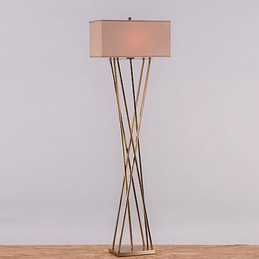 Floor Lamp, Cross Leg Floor Lamps (Sizzling Lights), Standing Light, Beige Lampshade with Golden Finish, Floor Lamp - VT14182