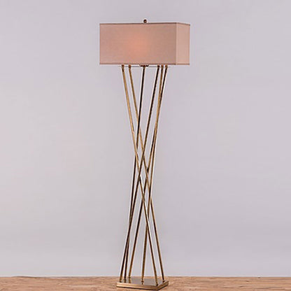 Floor Lamp, Cross Leg Floor Lamps (Sizzling Lights), Standing Light, Beige Lampshade with Golden Finish, Floor Lamp - VT14182