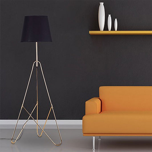 Floor Lamp, Ifield Floor Lamp (Sizzling Lights), Standing Lamp, Black Lampshade with Golden Finish, Floor Lamp - VT14183