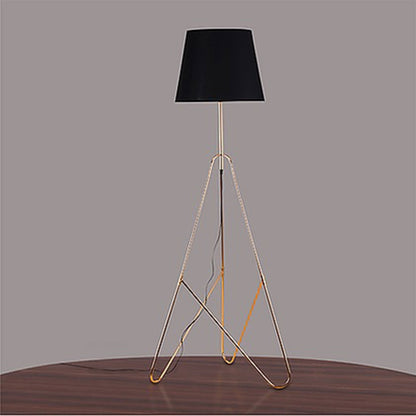 Floor Lamp, Ifield Floor Lamp (Sizzling Lights), Standing Lamp, Black Lampshade with Golden Finish, Floor Lamp - VT14183