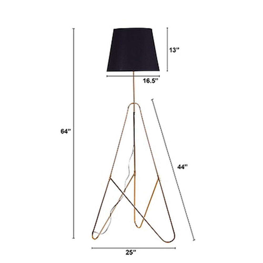 Floor Lamp, Ifield Floor Lamp (Sizzling Lights), Standing Lamp, Black Lampshade with Golden Finish, Floor Lamp - VT14183