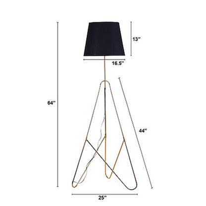 Floor Lamp, Ifield Floor Lamp (Sizzling Lights), Standing Lamp, Black Lampshade with Golden Finish, Floor Lamp - VT14183