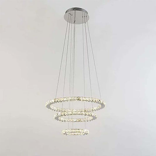 Chandelier, Crystal Ring Chandelier (Sizzling Lights), Chandelier for Living Room & Bedroom, Chandelier - VT14198