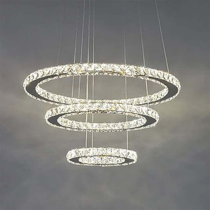 Chandelier, Crystal Ring Chandelier (Sizzling Lights), Chandelier for Living Room & Bedroom, Chandelier - VT14198