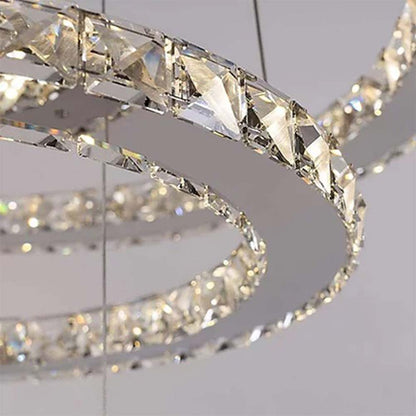 Chandelier, Crystal Ring Chandelier (Sizzling Lights), Chandelier for Living Room & Bedroom, Chandelier - VT14198