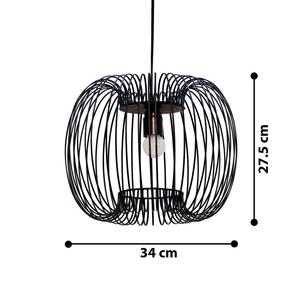 Hanging Light, Zura Bubble Pressed Black Hanging Lamp (Home Blitz), Living Room, Bedroom & Kitchen Hanging Lamp, Hanging Lamp - VT14217