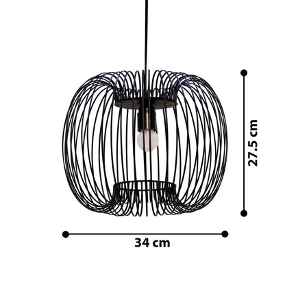 Hanging Light, Zura Bubble Pressed Black Hanging Lamp (Home Blitz), Living Room, Bedroom & Kitchen Hanging Lamp, Hanging Lamp - VT14217