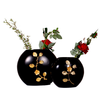 Table Accessory, Black & Gold Color Vase, Vase for Table Accessory, Modern Vase, Vase - VT - 15046