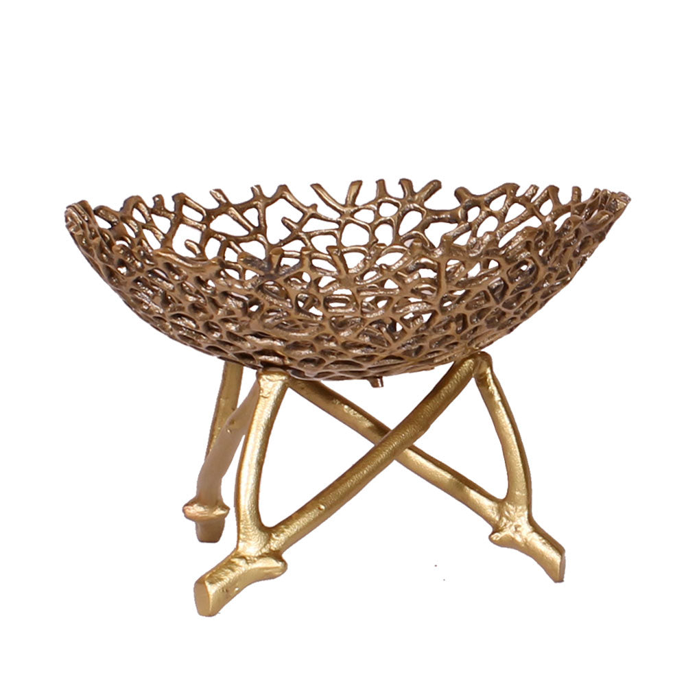 Table Accessory, Gold Color Fruit Basket, Basket for Table Accessory, Modern Basket, Basket - VT - 15047