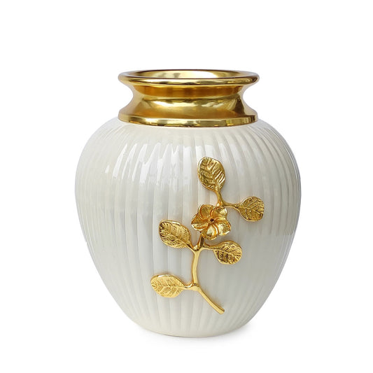 Vase, Vase with Golden & White Color, Vase for Metal, Vase for  Home Decor, Vase - VT15105