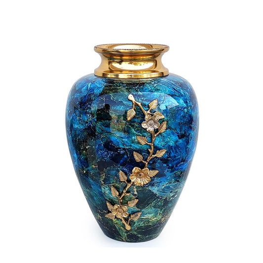 Vase, Vase with Golden & Blue Color, Vase for Metal, Vase for  Home Decor, Vase - VT15115