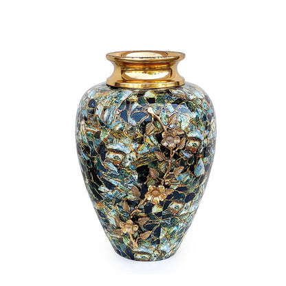 Vase, Vase with Golden & Green, Vase for Metal, Vase for  Home Decor, Vase - VT15121