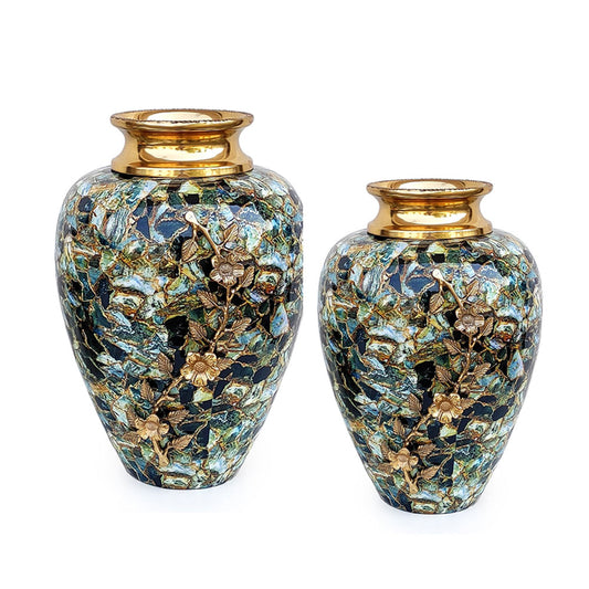 Vase, Vase with Golden & Green Color, Vase for Metal, Vase for  Home Decor, Vase - VT15123