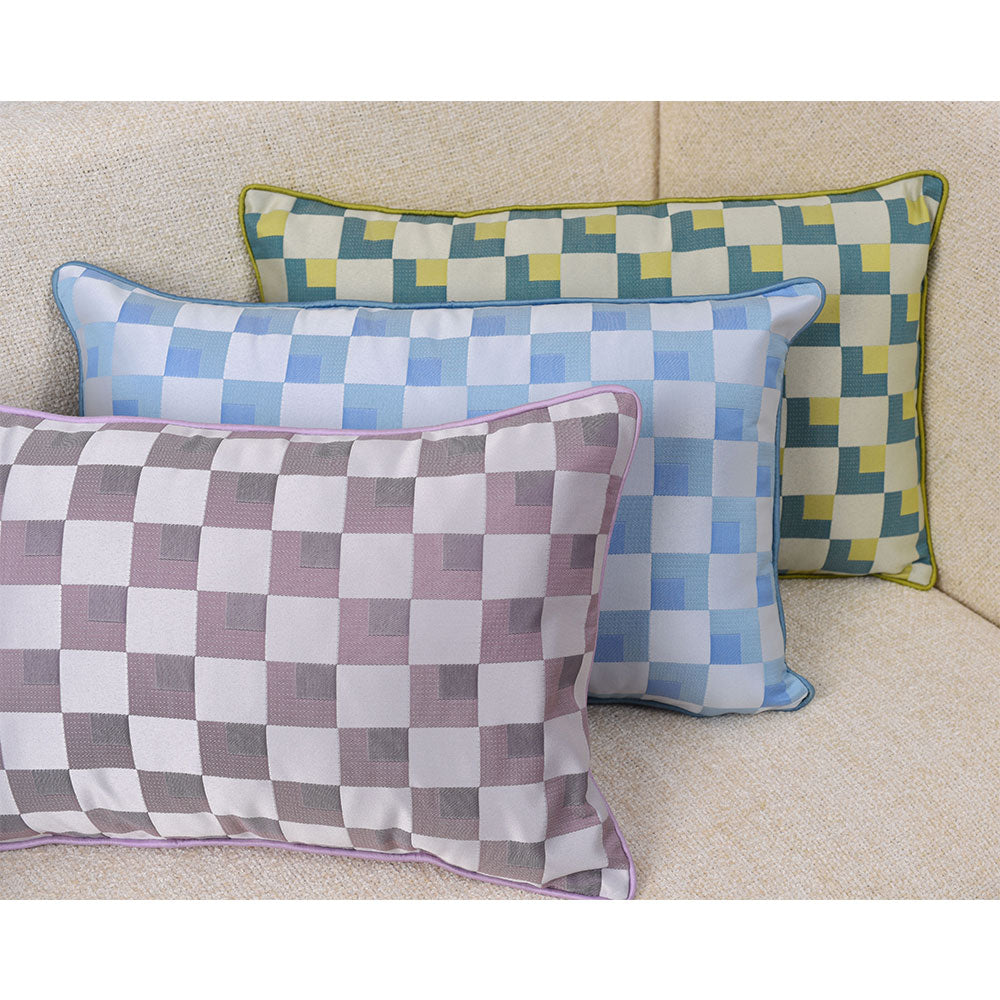 Cushion Cover, Pack of 3 Cushion Cover, Cushion Cover in 18*12in, Cushion Cover for Living room, Cushion Cover with Blue, Green, Pink & White Color, Cushion Cover - VT15130