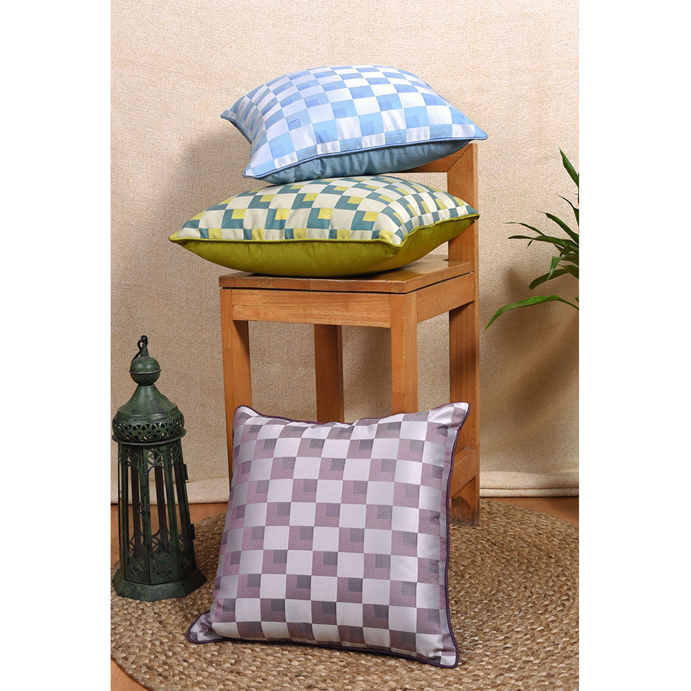 Cushion Cover, Pack of 3 Cushion Cover, Cushion Cover in 16*16in, Cushion Cover for Living room, Cushion Cover with Blue, Green, Pink & White Color, Cushion Cover - VT15131