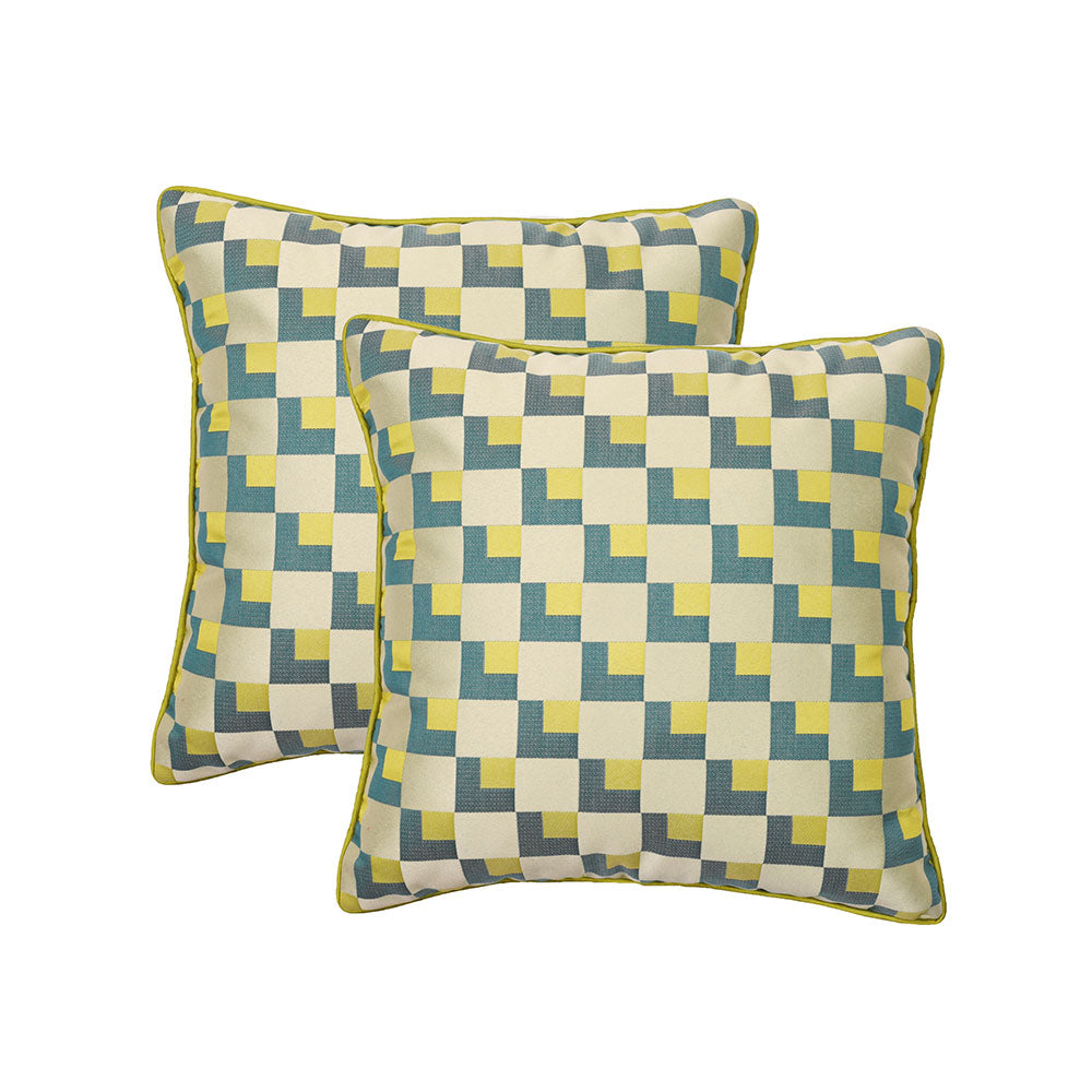 Cushion Cover, Pack of 2 Cushion Cover, Cushion Cover in 18*18in, Cushion Cover for Living room, Cushion Cover with Green & Yellow Color, Cushion Cover - VT15144