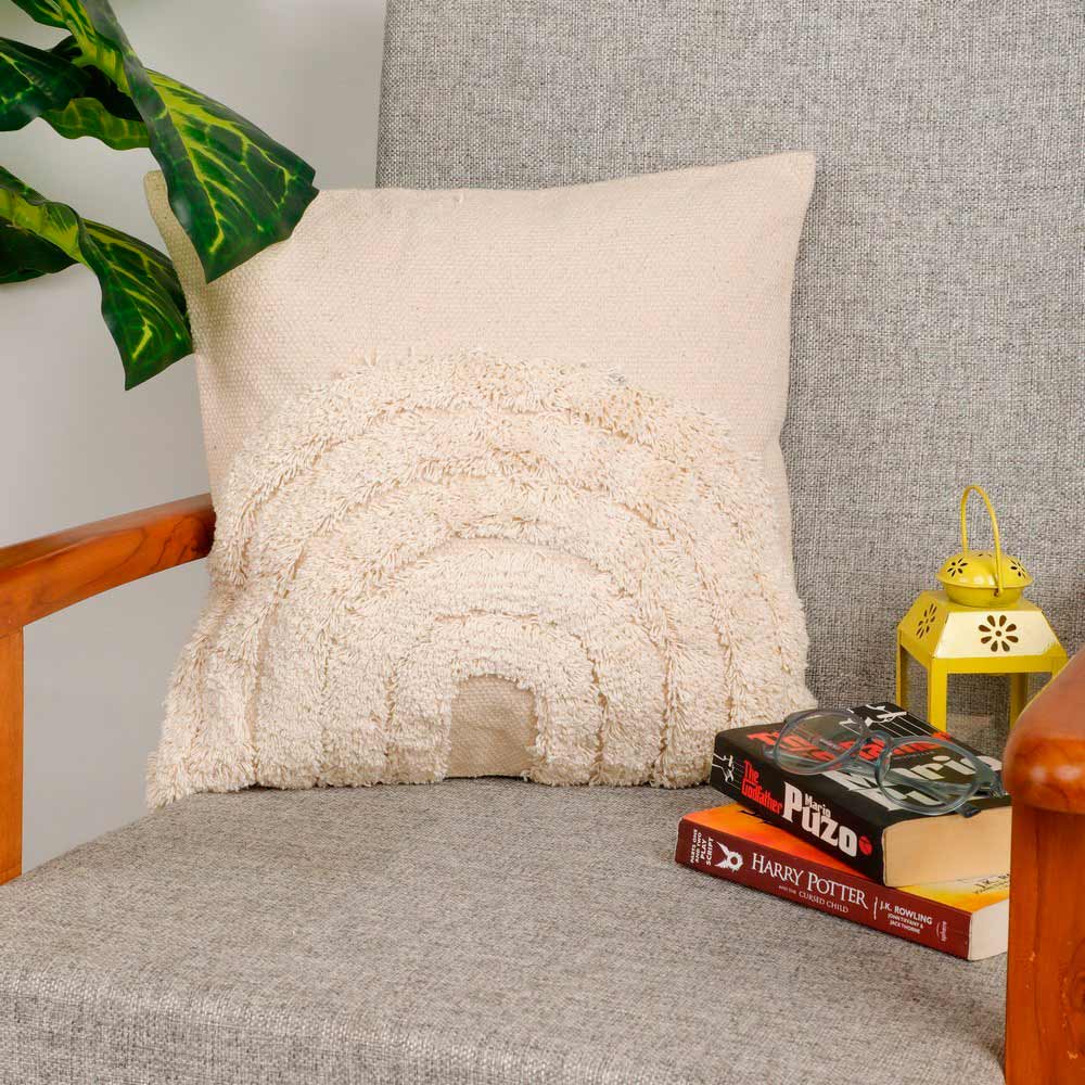 Cushion Cover, (i512_1_16_1), Cushion With Off-White Color, Cushion For Living & Bedroom Area, Cushion - VT15173