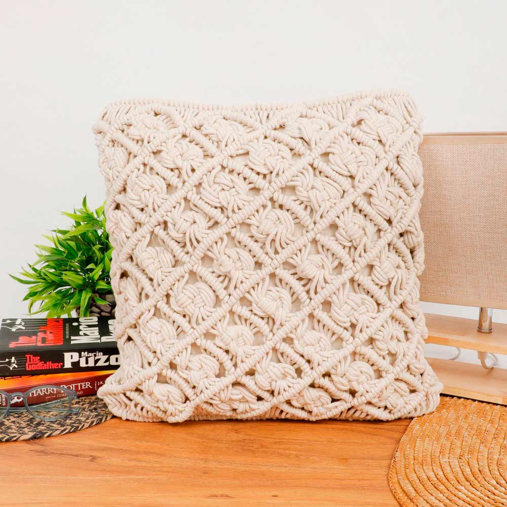 Cushion Cover, (i501_1_16_1),  Cushion With Off-White  Color, Cushion For Living & Bedroom Area, Cushion - VT15181