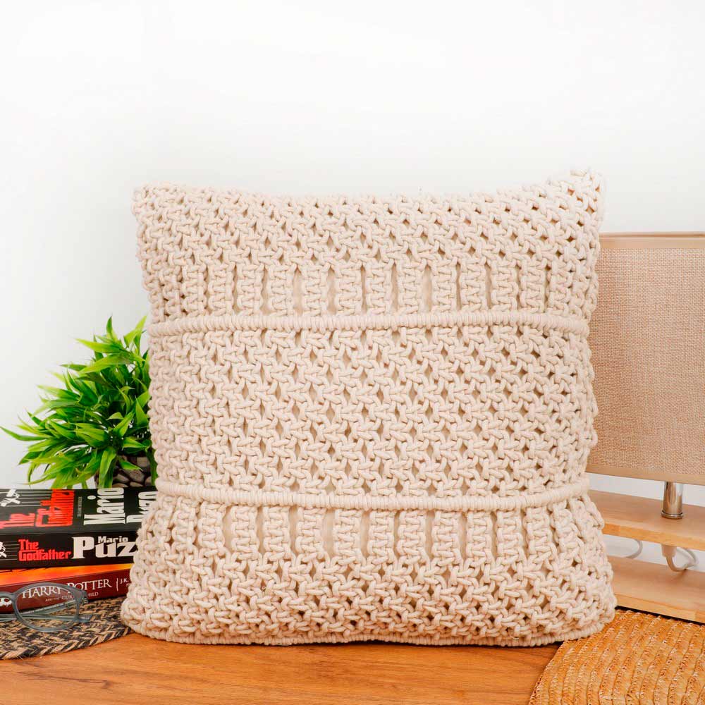 Cushion Cover, (i498_1_16_1), Cushion With Off-White  Color, Cushion For Living & Bedroom Area, Cushion - VT15184