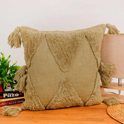 Cushion Cover, (i480_2_1), Cushion With Olive Color, Cushion For Living & Bedroom Area, Cushion - VT15189