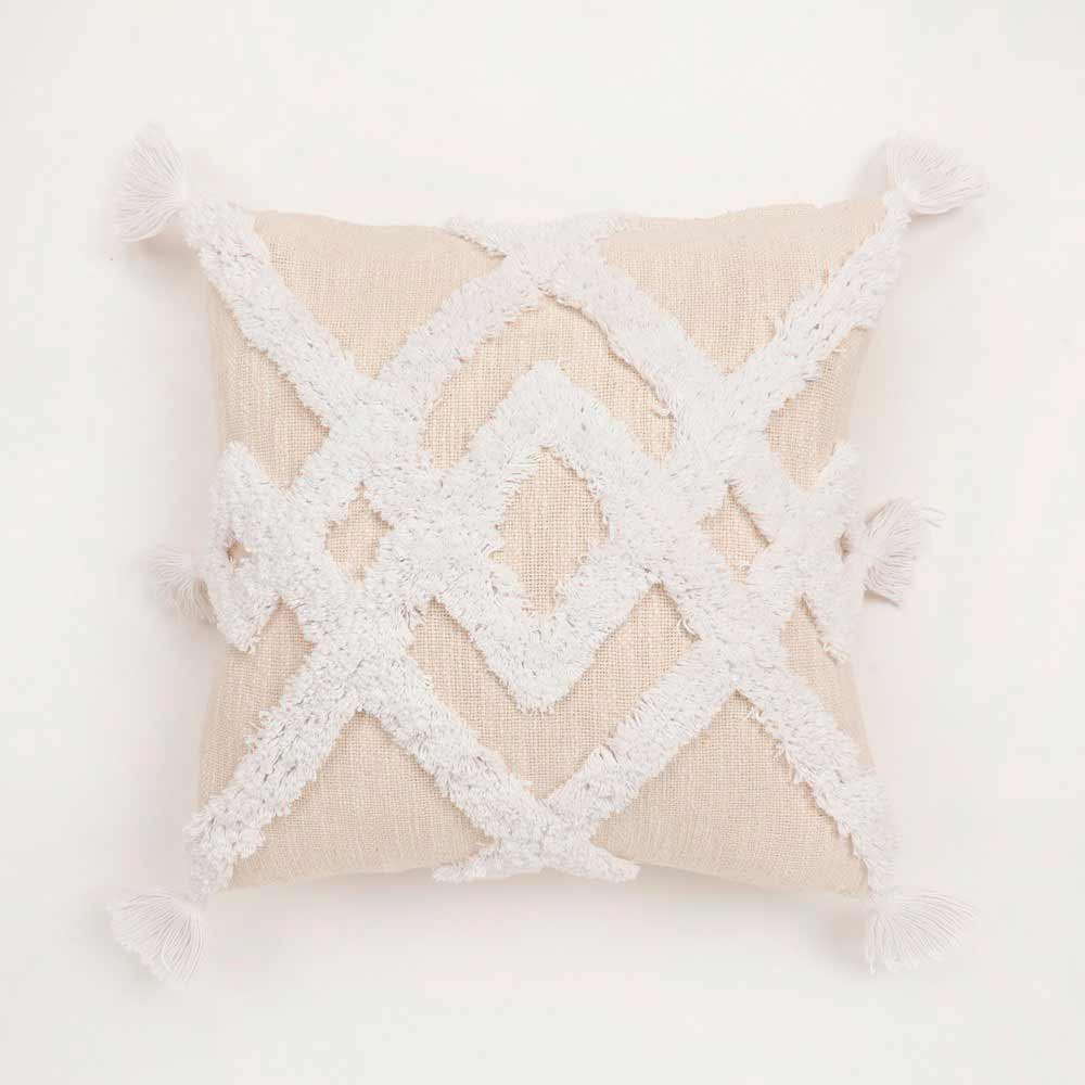 Cushion Cover, (i479_1_16_1), Cushion With OFF-White & White Color, Cushion For Living & Bedroom Area, Cushion - VT15190