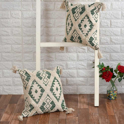 Cushion Cover, (i452_1_16_1), Cushion With Green Color, Cushion For Living & Bedroom Area, Cushion - VT15191