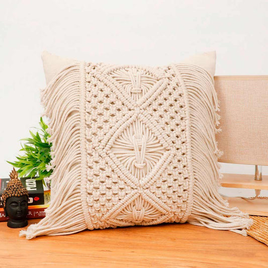 Cushion Cover, (i478_1_16_1), Cushion With OFF-White Color, Cushion For Living & Bedroom Area, Cushion - VT15192