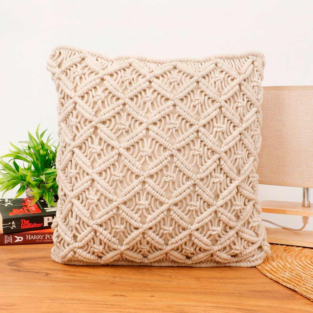 Cushion Cover, (i475_1_16_1), Cushion With OFF-White Color, Cushion For Living & Bedroom Area, Cushion - VT15195