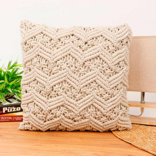 Cushion Cover, (i471_1_16_1), Cushion With OFF-White Color, Cushion For Living & Bedroom Area, Cushion - VT15199