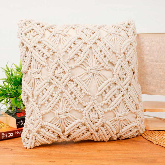 Cushion Cover, (i465_1_16_1), Cushion With OFF-White Color, Cushion For Living & Bedroom Area, Cushion - VT15201