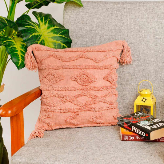 Cushion Cover, (i464_2_16_1), Cushion With Pink Color, Cushion For Living & Bedroom Area, Cushion - VT15203