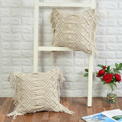 Cushion Cover, (i461_1_16_1), Cushion With OFF-White Color, Cushion For Living & Bedroom Area, Cushion - VT15206