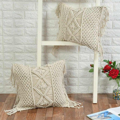 Cushion Cover, (i453_1_16_1), Cushion With OFF-White Color, Cushion For Living & Bedroom Area, Cushion - VT15213