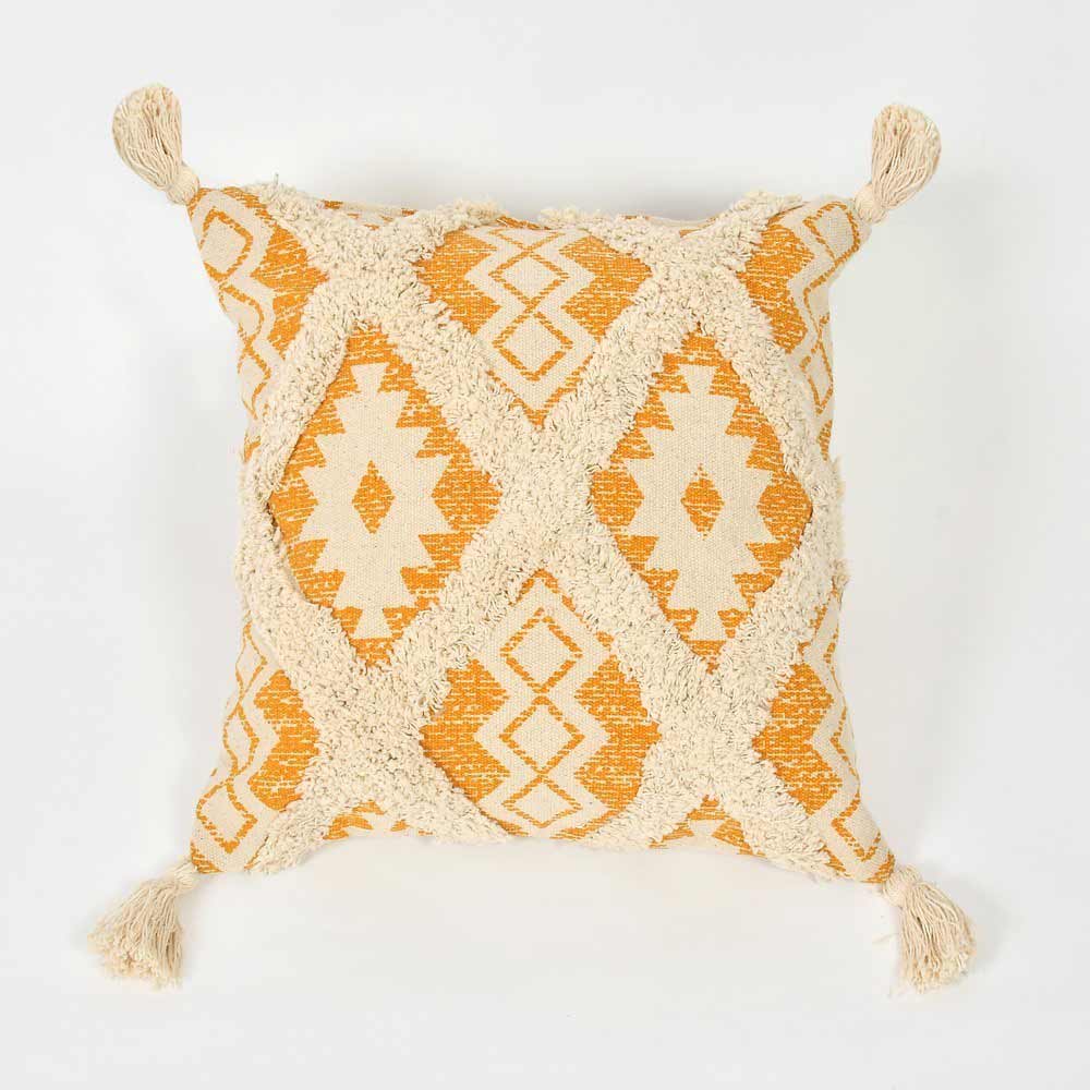 Cushion Cover, (i452_2_16_1), Cushion With Mustard Color, Cushion For Living & Bedroom Area, Cushion - VT15215