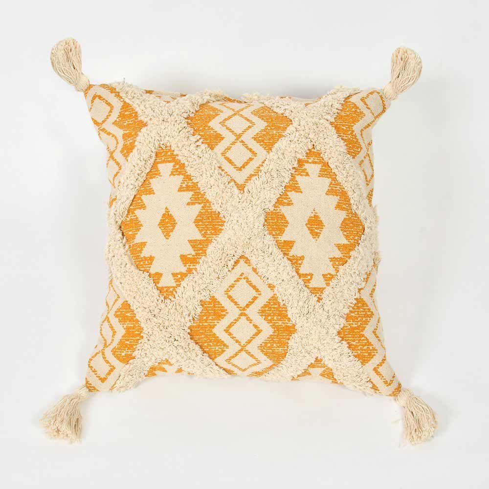 Cushion Cover, (i452_2_16_1), Cushion With Mustard Color, Cushion For Living & Bedroom Area, Cushion - VT15215