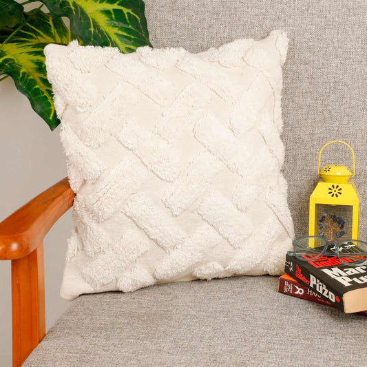 Cushion Cover, (i450_1_16_1), Cushion With White Color, Cushion For Living & Bedroom Area, Cushion - VT15218